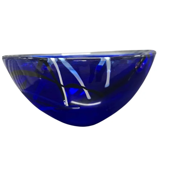 Kosta Boda Medium Blue Contrast Bowl 9" - Picture 5 of 8